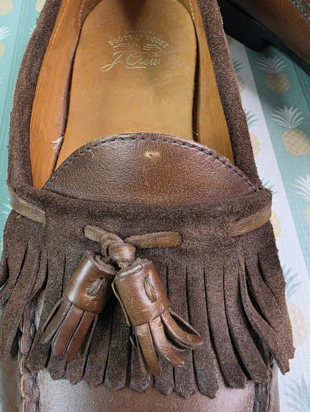 J. Crew Brown Camden leather kiltie tassel loafers